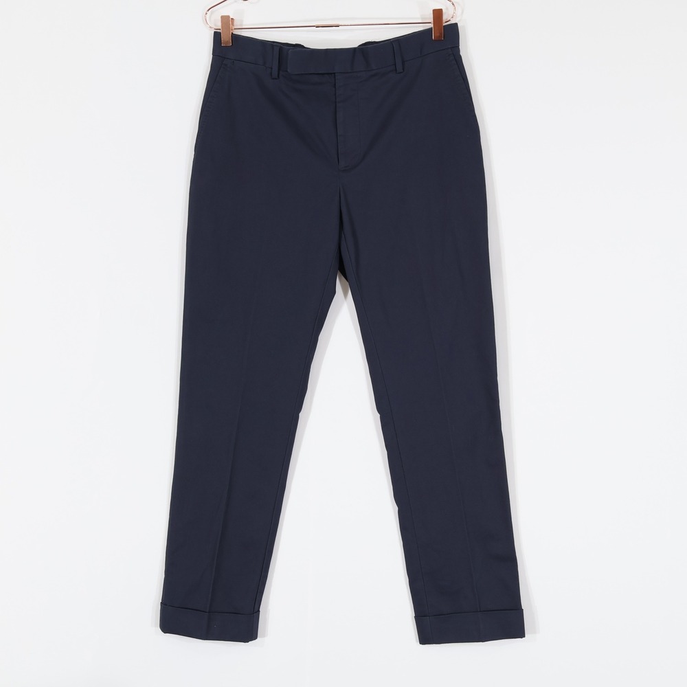 Polo Ralph Lauren Chino Pants Mens 38x30 Blue Cuffed Flat Front Preppy $168 NWT